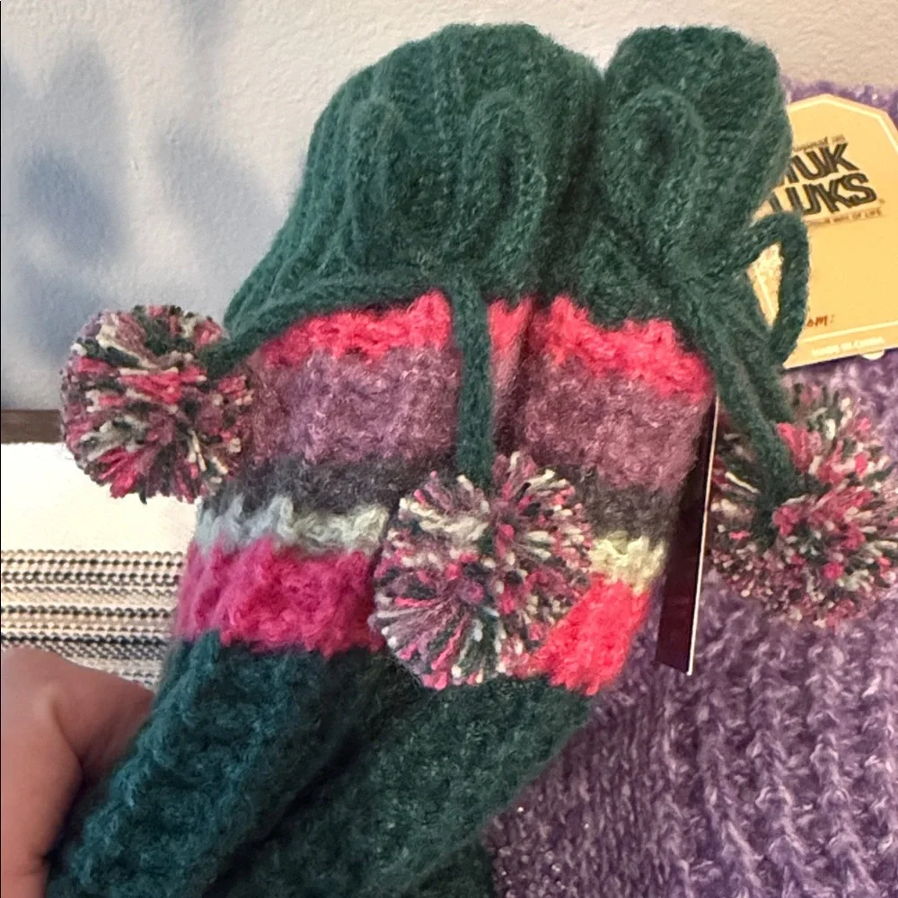 Muk‎ Luks Aloe Infused Textured Cabin Socks 2 Pairs Size S/M 6-8